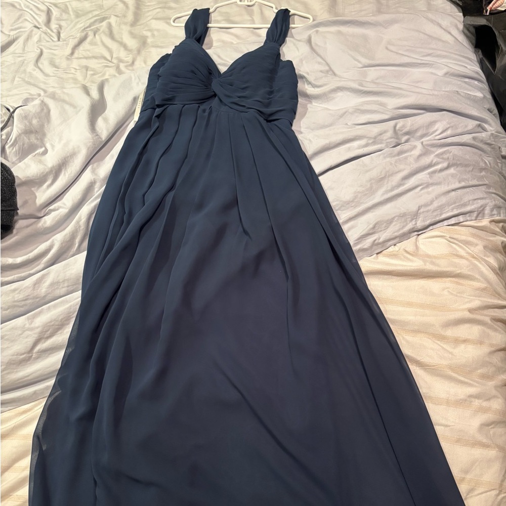 Azazie Deep Blue Maxi Dress